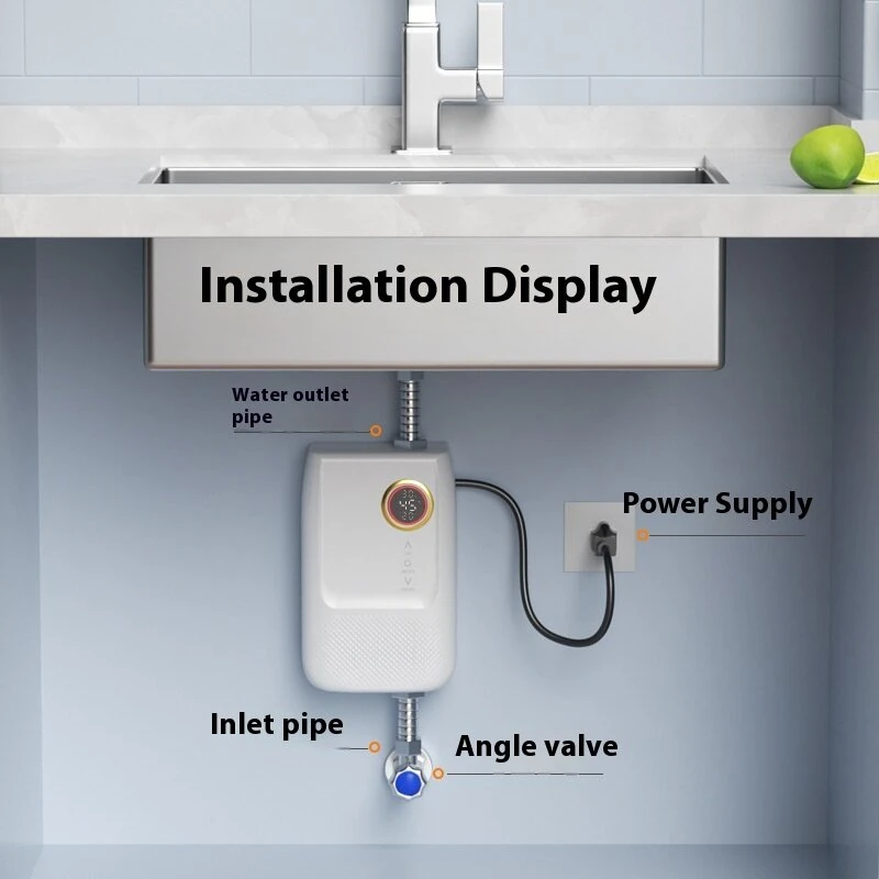 (image for) 220V 5500W Instant Hot Water Heater Constant Temperature Small Household Water Heater Quick Hot Shower 24-hour Hot Water Supply