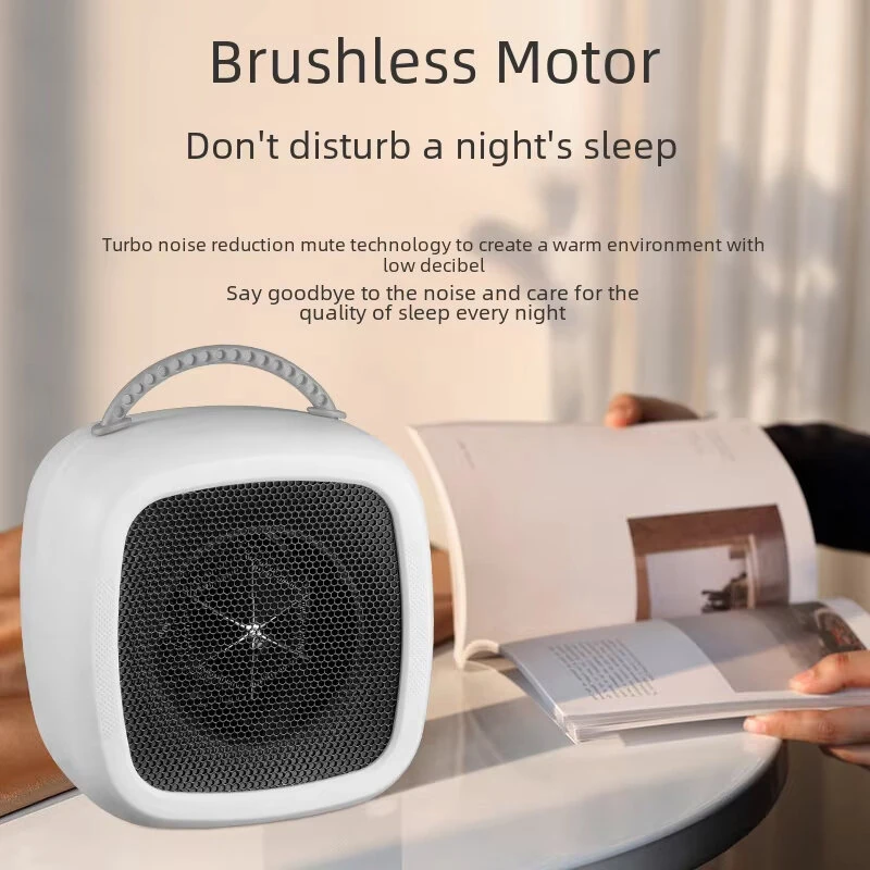 (image for) 600W Smart Space Heater Dual Gear Compact Quiet Heating Threaded Wire EU/US Plug Portable Electric Heater for Home Office